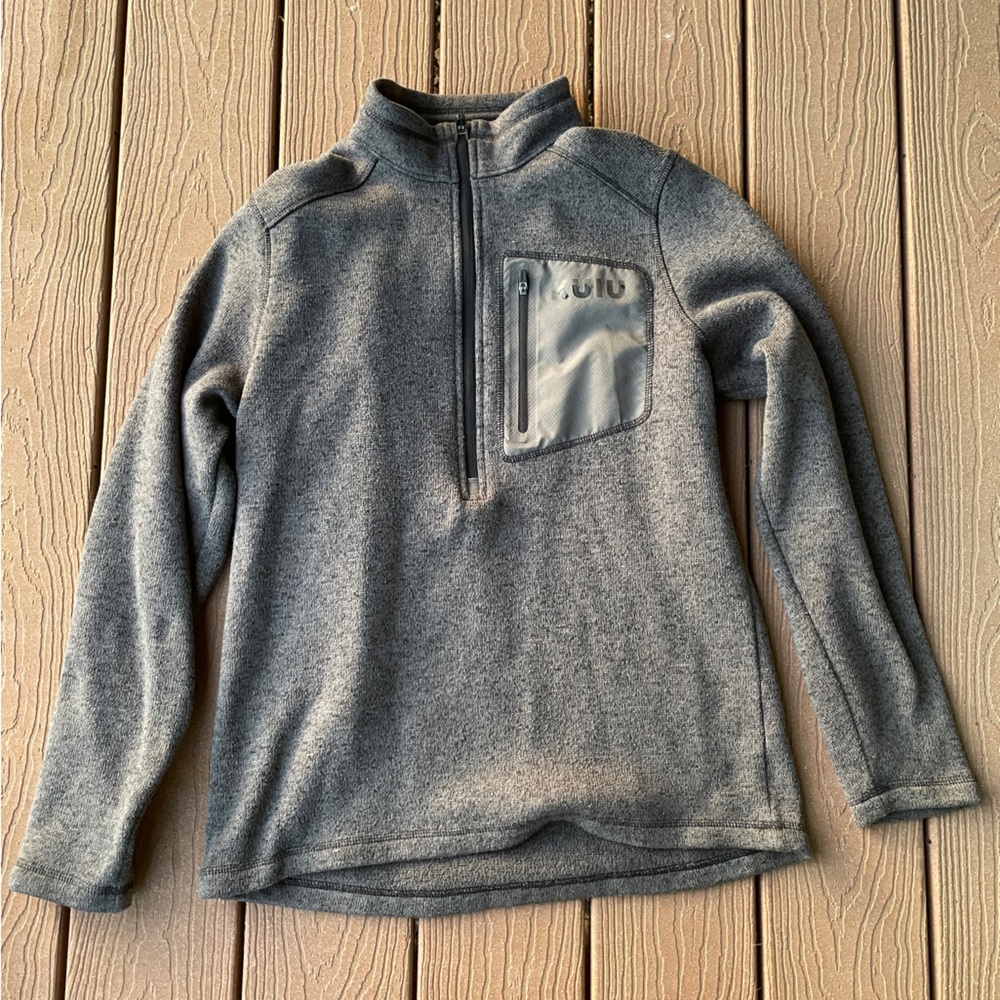KUIU Base Camp Pullover Sweater Quarter Zip Fleece - Gray